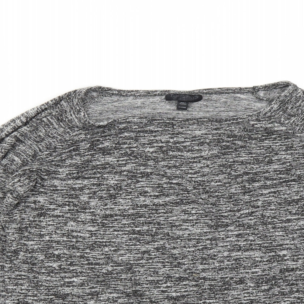 Close-up detail of Topshop women’s grey jumper, size UK 6
