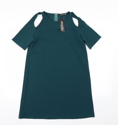 Boohoo Womens Green   T-Shirt Dress  Size 8