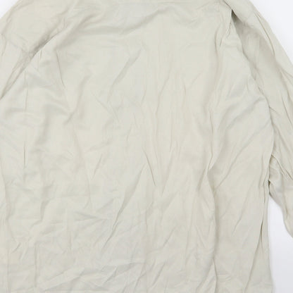 RI Clothing Company Mens Beige Herringbone Chiffon  Button-Up Size M