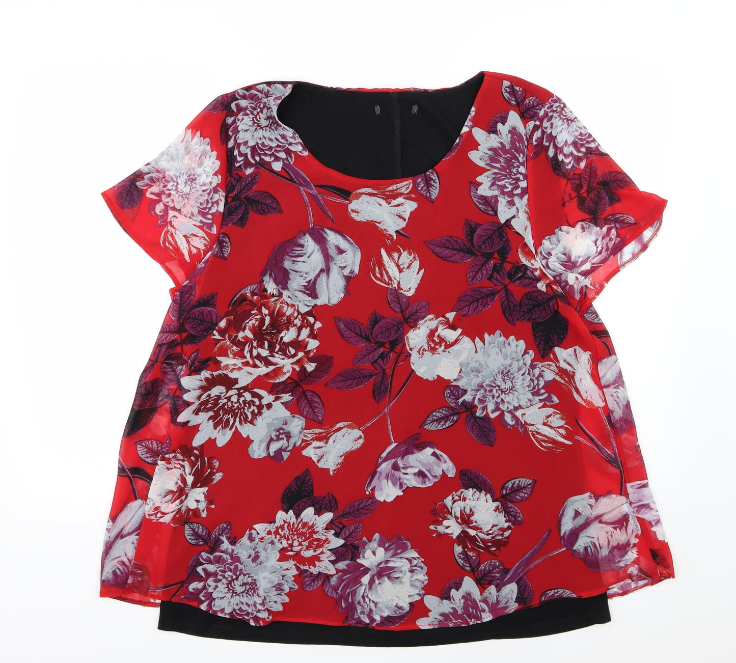 Womens UK Size 18 Preworn Red Basic Blouse