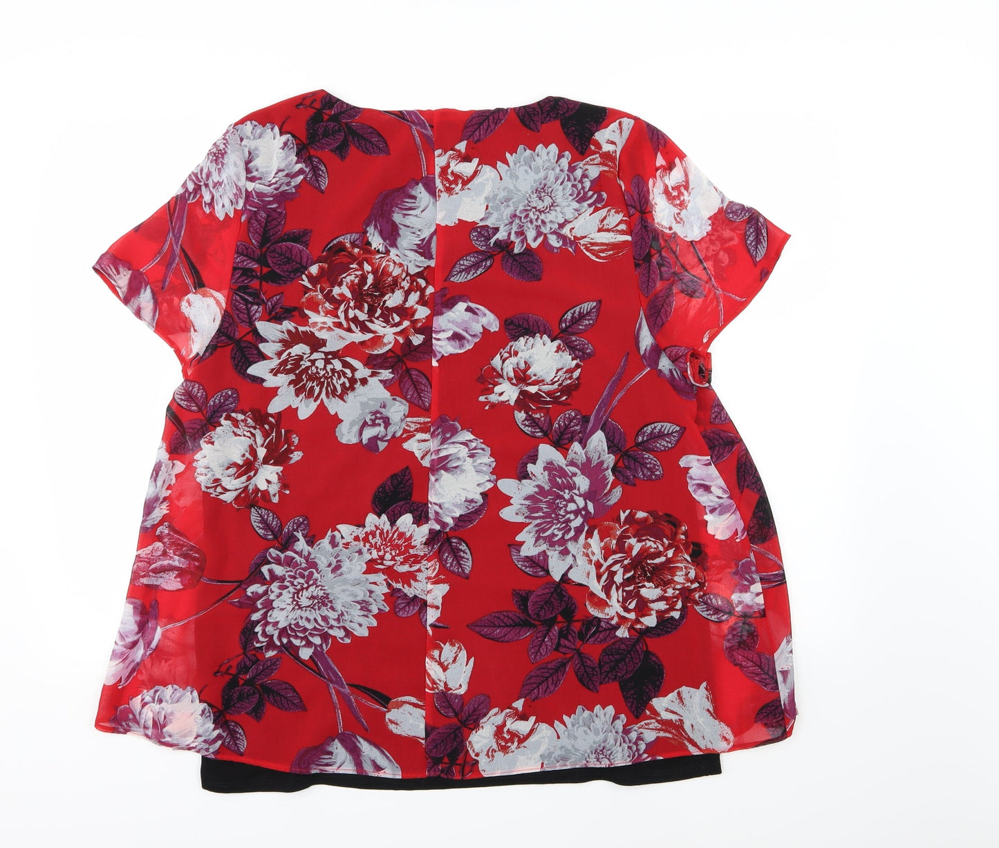 Womens UK Size 18 Preworn Red Basic Blouse