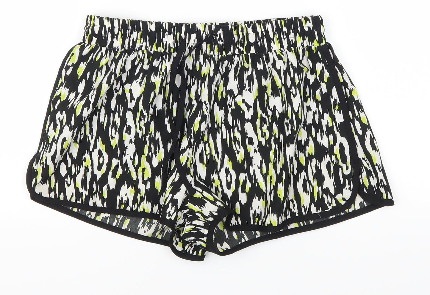 Denim Co Womens Green Animal Print  Mom Shorts Size 6