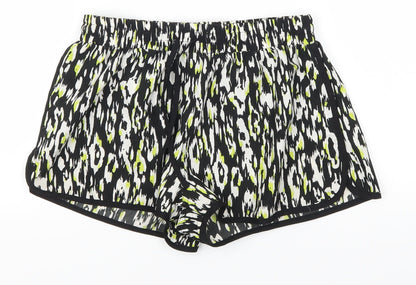 Denim Co Womens Green Animal Print  Mom Shorts Size 6