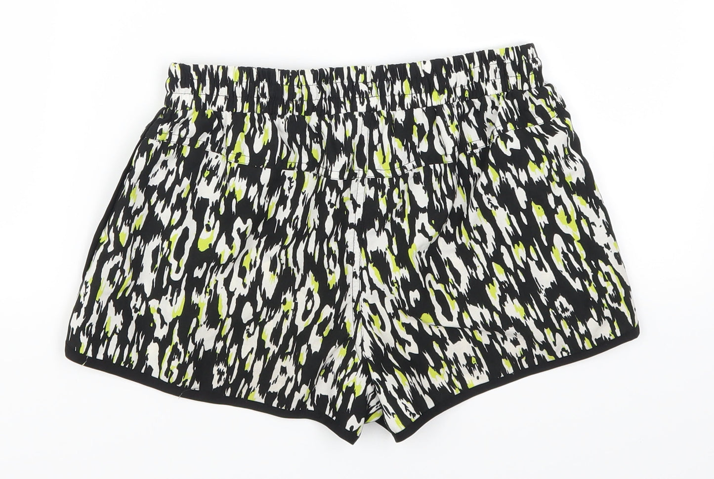 Denim Co Womens Green Animal Print  Mom Shorts Size 6