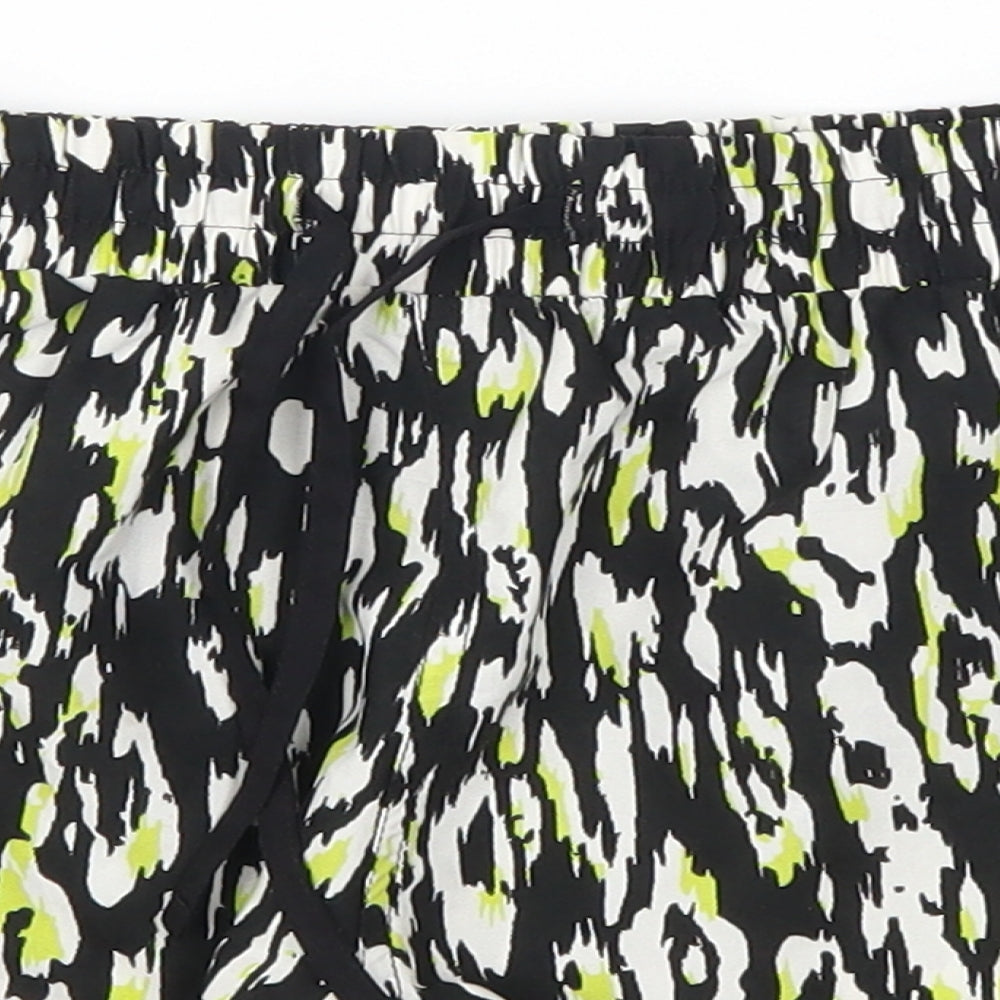 Denim Co Womens Green Animal Print  Mom Shorts Size 6