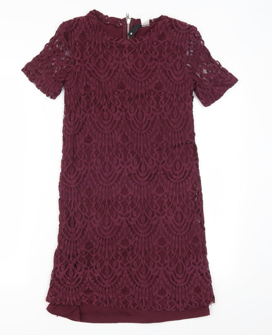 H&M Womens Orange  Lace Pencil Dress  Size 8
