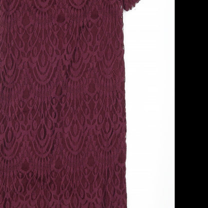 H&M Womens Orange  Lace Pencil Dress  Size 8