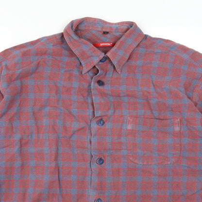 Signum Mens Red Check   Button-Up Size M