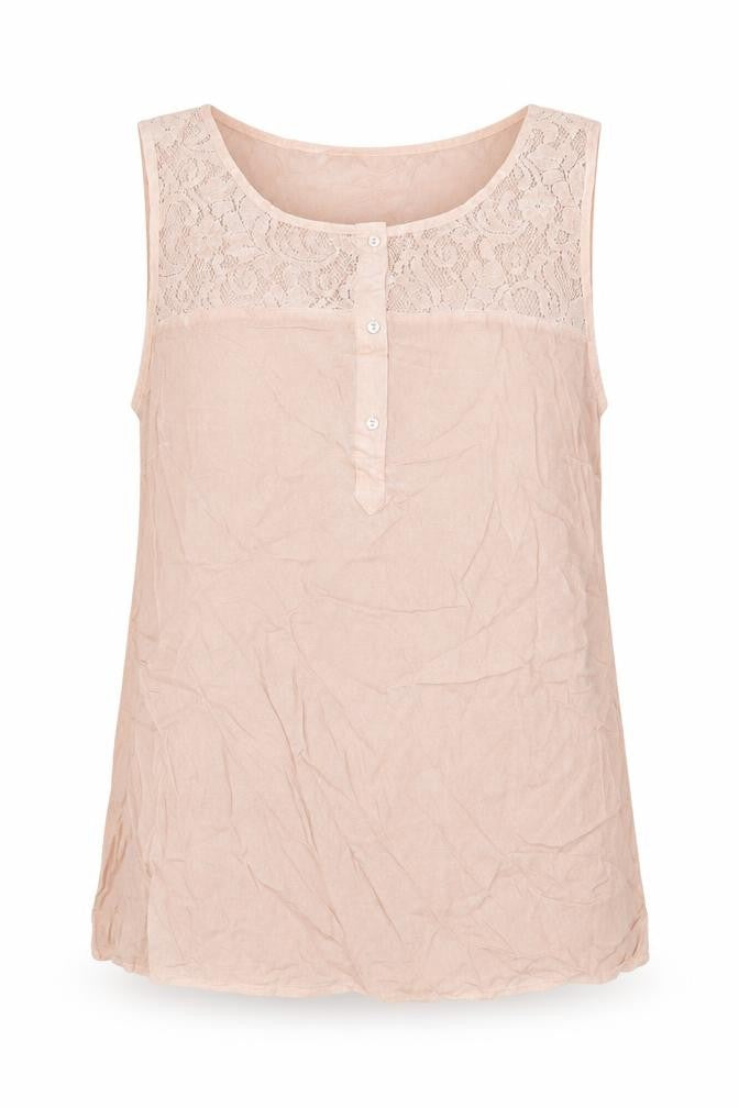 Womens UK Size S Saint Tropez Pink Basic Tank