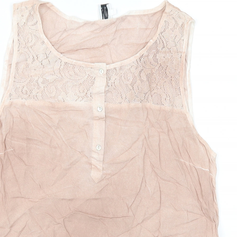 Womens UK Size S Saint Tropez Pink Basic Tank