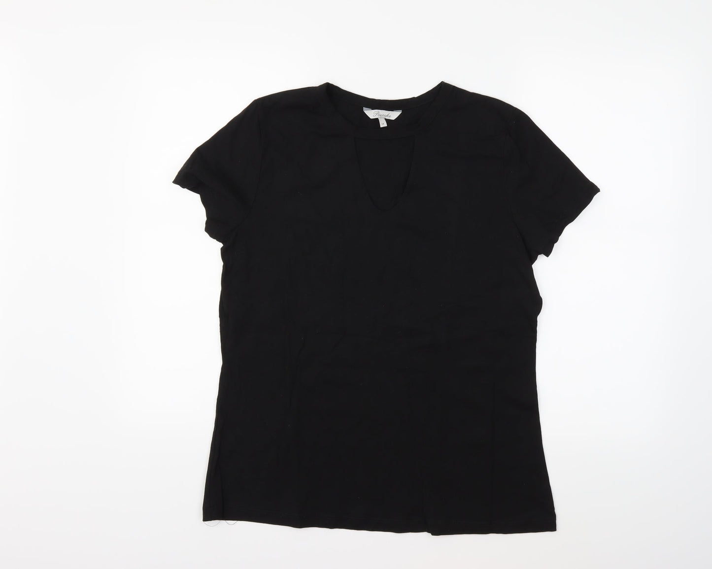 Peacocks Womens Black   Basic T-Shirt Size 14