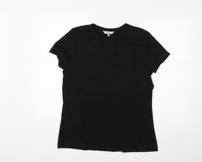 Peacocks Womens Black   Basic T-Shirt Size 14
