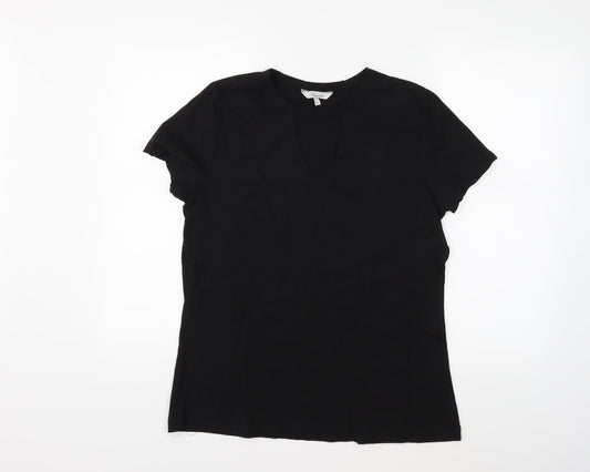 Peacocks Womens Black   Basic T-Shirt Size 14