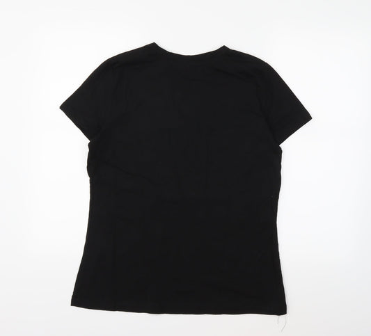 Peacocks Womens Black   Basic T-Shirt Size 14
