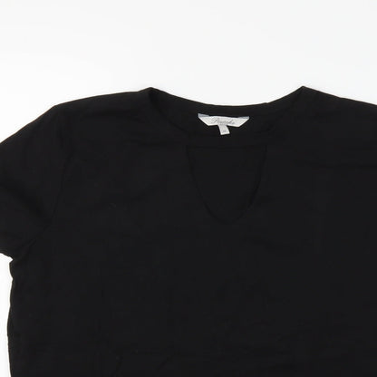 Peacocks Womens Black   Basic T-Shirt Size 14