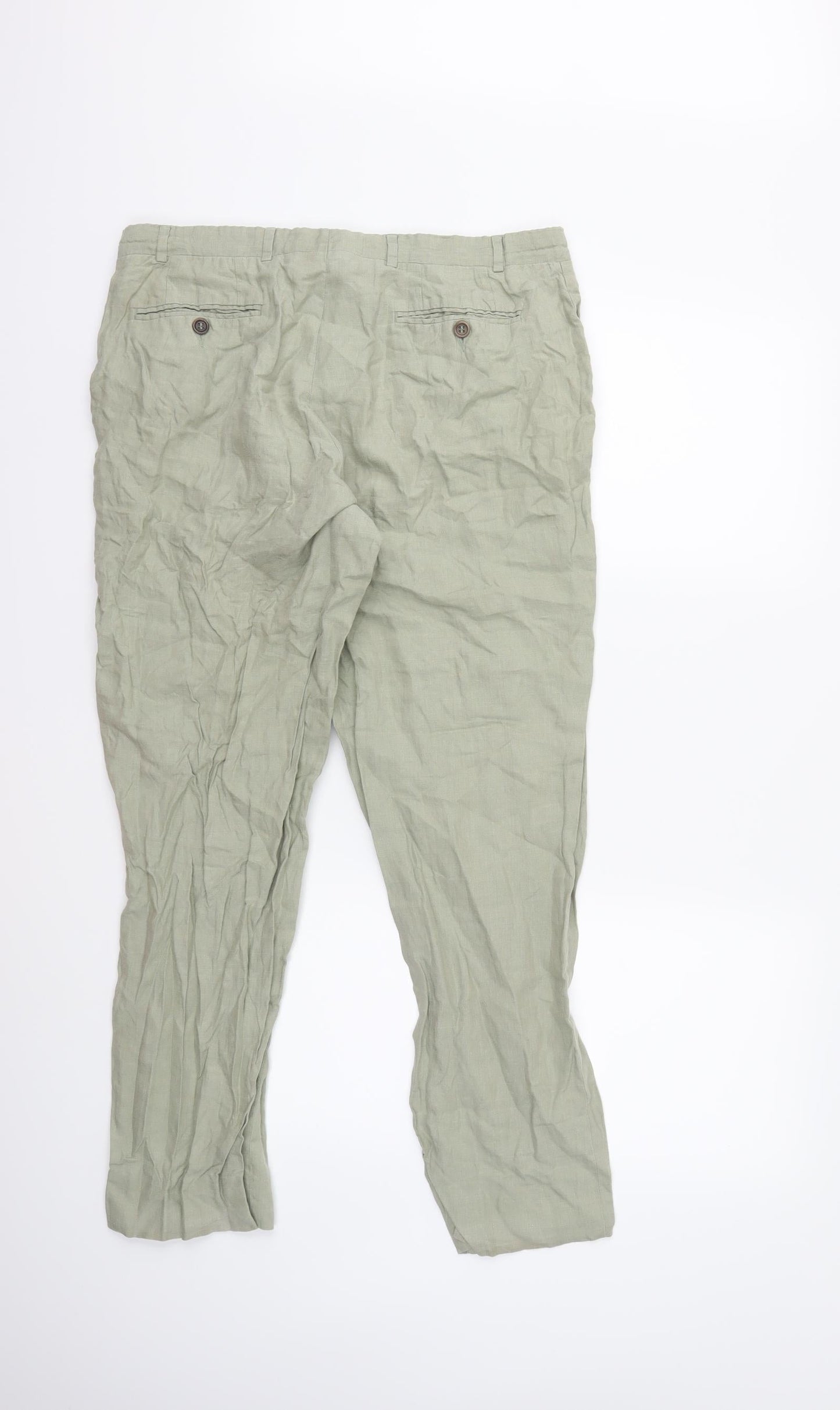 Womens UK Size 34 in Preworn Regular Fit  Green Trousers