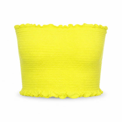 Womens UK Size 4 Primark Yellow Cropped Tank