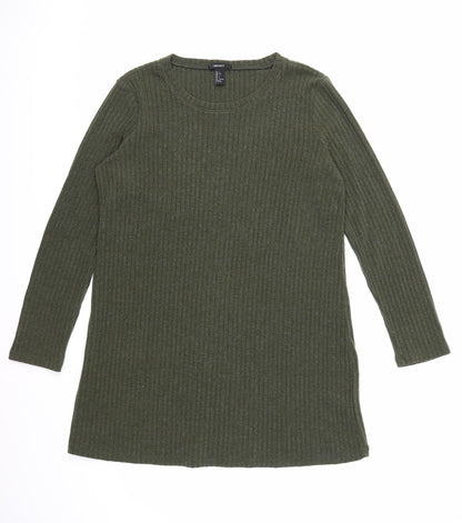 Front view of Forever 21 women’s green jumper, size L