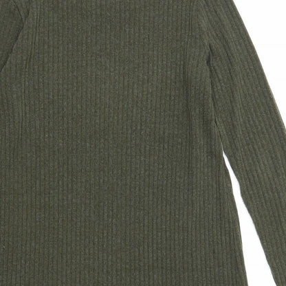 Brand and care label for Forever 21 women’s green jumper, size L