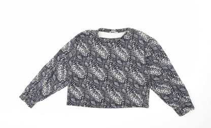 Zara Womens Grey Animal Print  Pullover Sweatshirt Size M