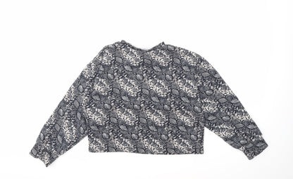 Zara Womens Grey Animal Print  Pullover Sweatshirt Size M