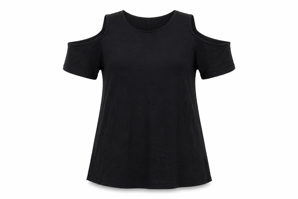 Womens UK Size S Pull&Bear Black Basic T-Shirt
