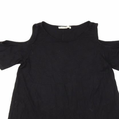 Womens UK Size S Pull&Bear Black Basic T-Shirt