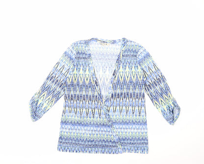 M&Co Womens Blue   Cardigan Jumper Size 10