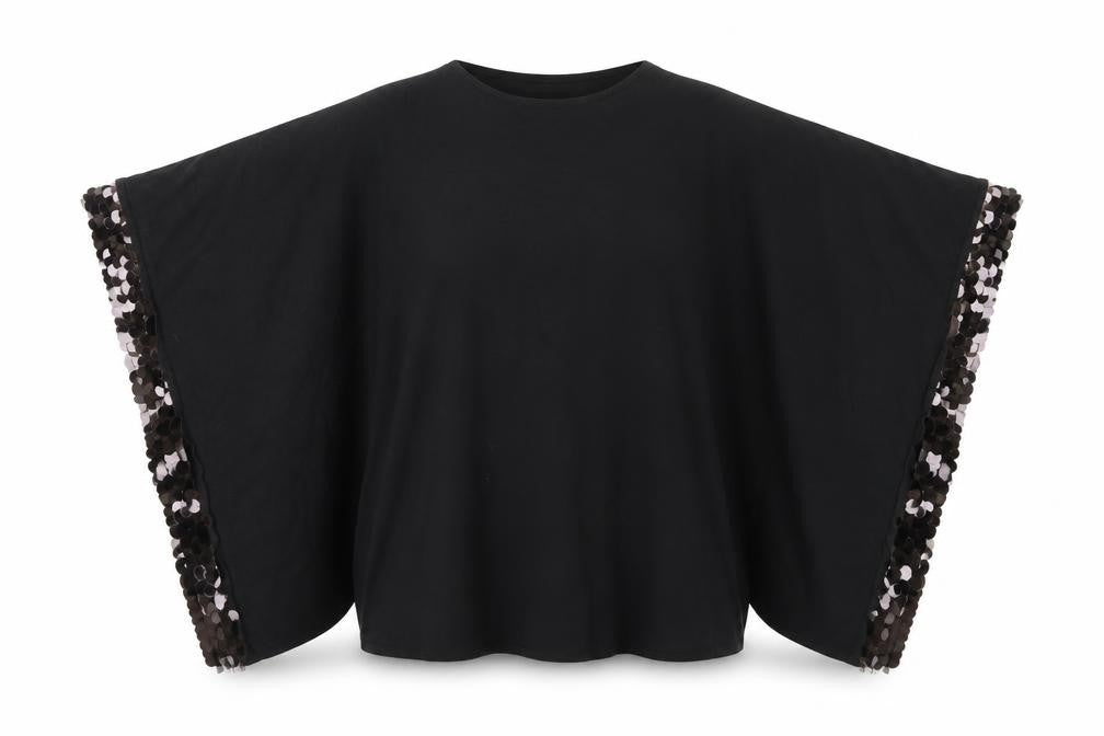 Front view of Beauty Women women’s black jumper, size M