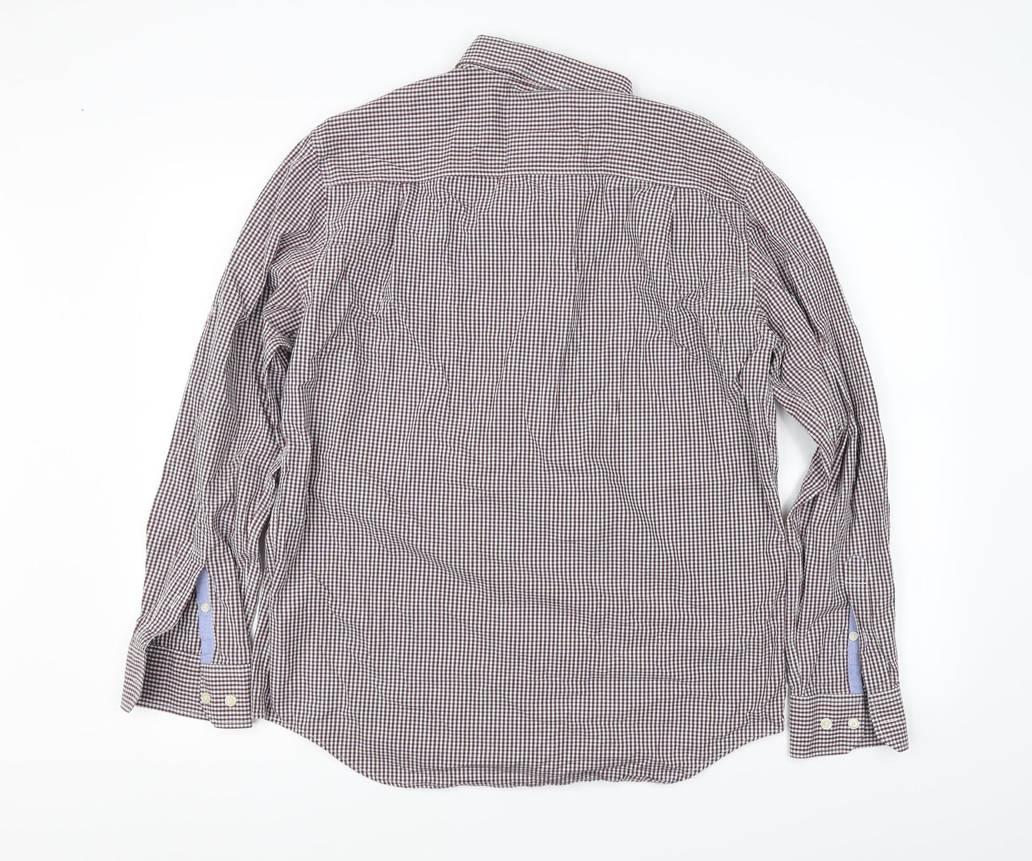 Mens UK Size M Marks and Spencer Red  Button-Up Long Sleeve Casual Shirt