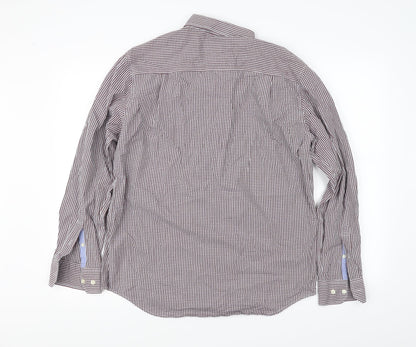 Mens UK Size M Marks and Spencer Red  Button-Up Long Sleeve Casual Shirt