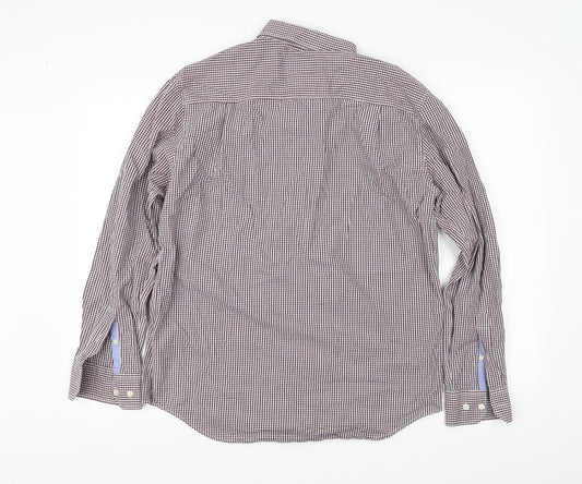 Mens UK Size M Marks and Spencer Red  Button-Up Long Sleeve Casual Shirt