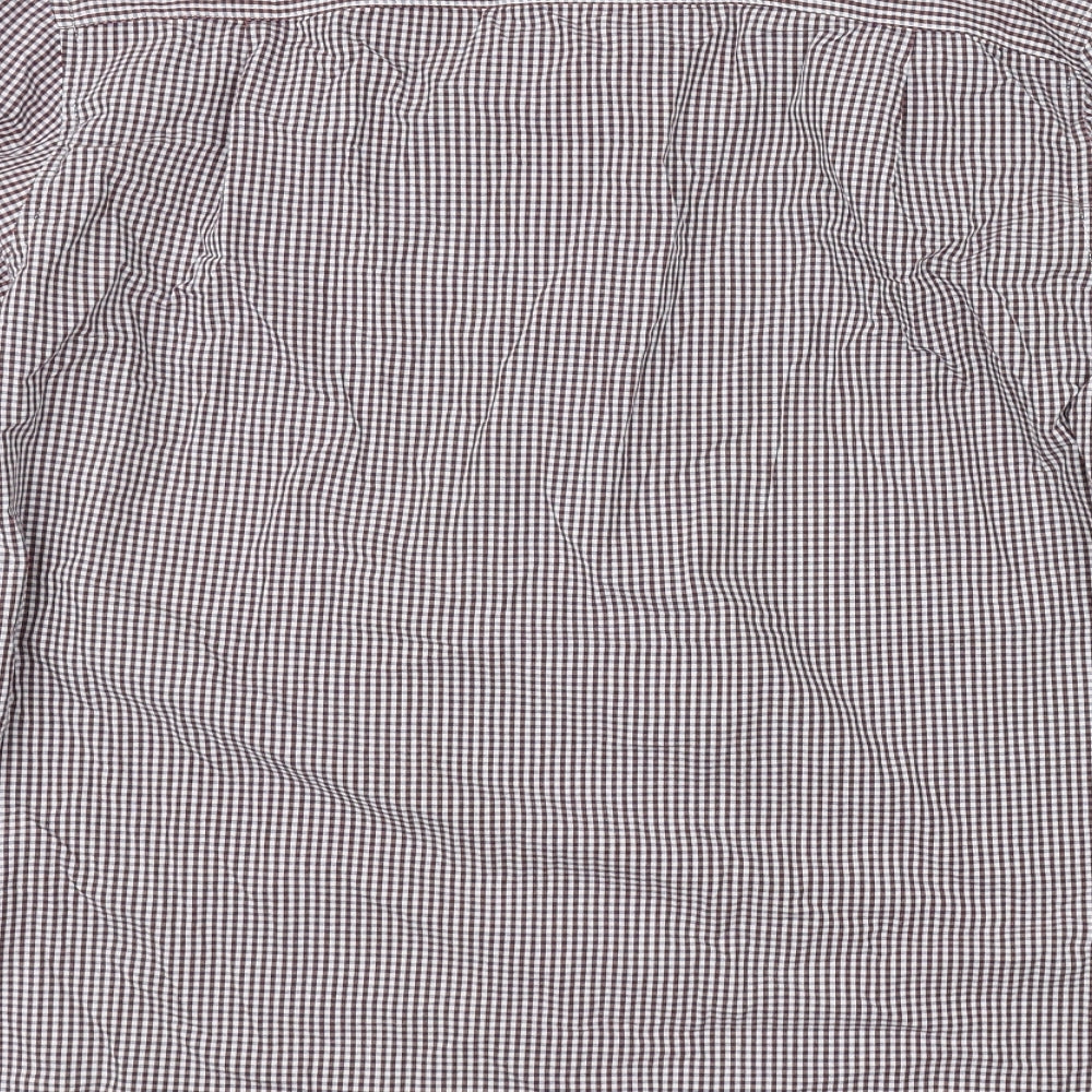 Mens UK Size M Marks and Spencer Red  Button-Up Long Sleeve Casual Shirt