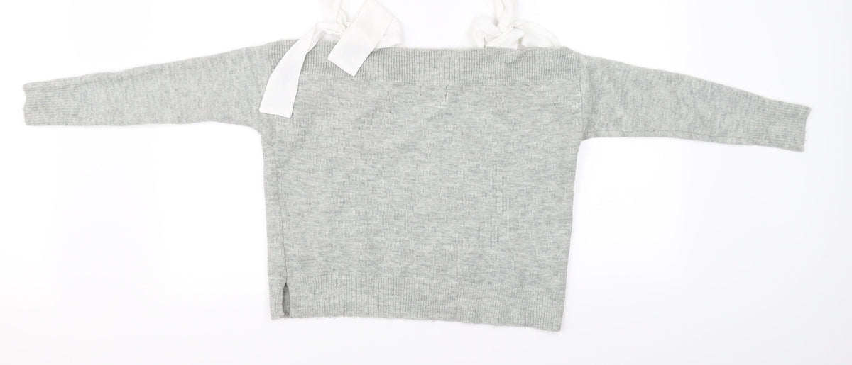 Back view of Topshop women’s grey jumper, size UK 10