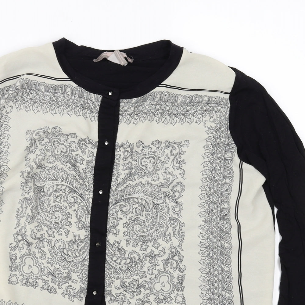 FOREVER 21 Womens Black Floral  Basic Blouse Size M