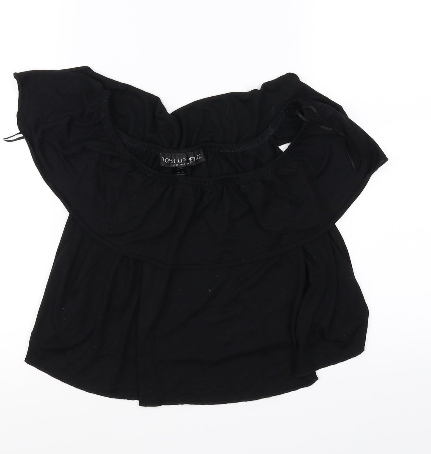 Womens UK Size 6 Topshop Black Basic Blouse