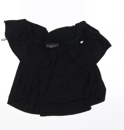 Womens UK Size 6 Topshop Black Basic Blouse