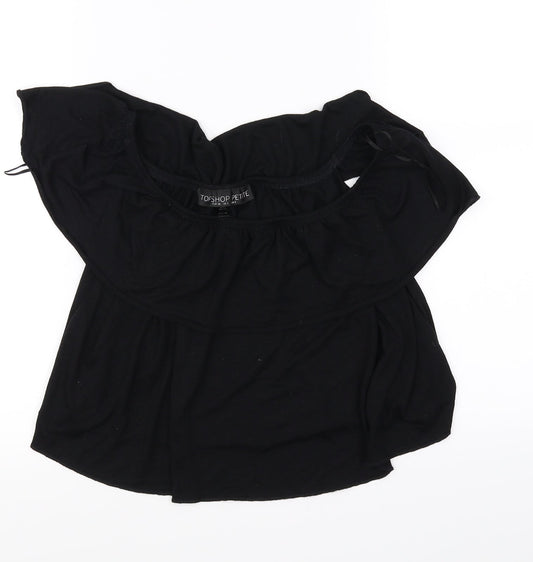 Womens UK Size 6 Topshop Black Basic Blouse