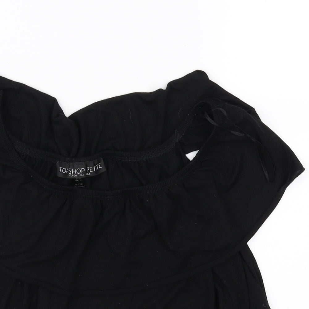 Womens UK Size 6 Topshop Black Basic Blouse