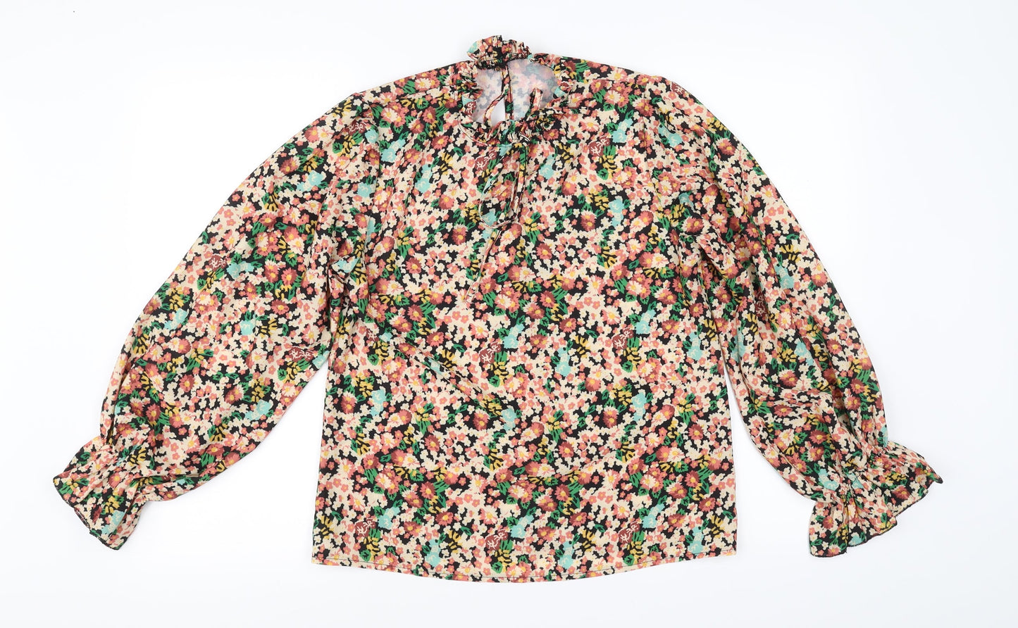 Womens UK Size 8 Preworn Multicoloured Basic Blouse
