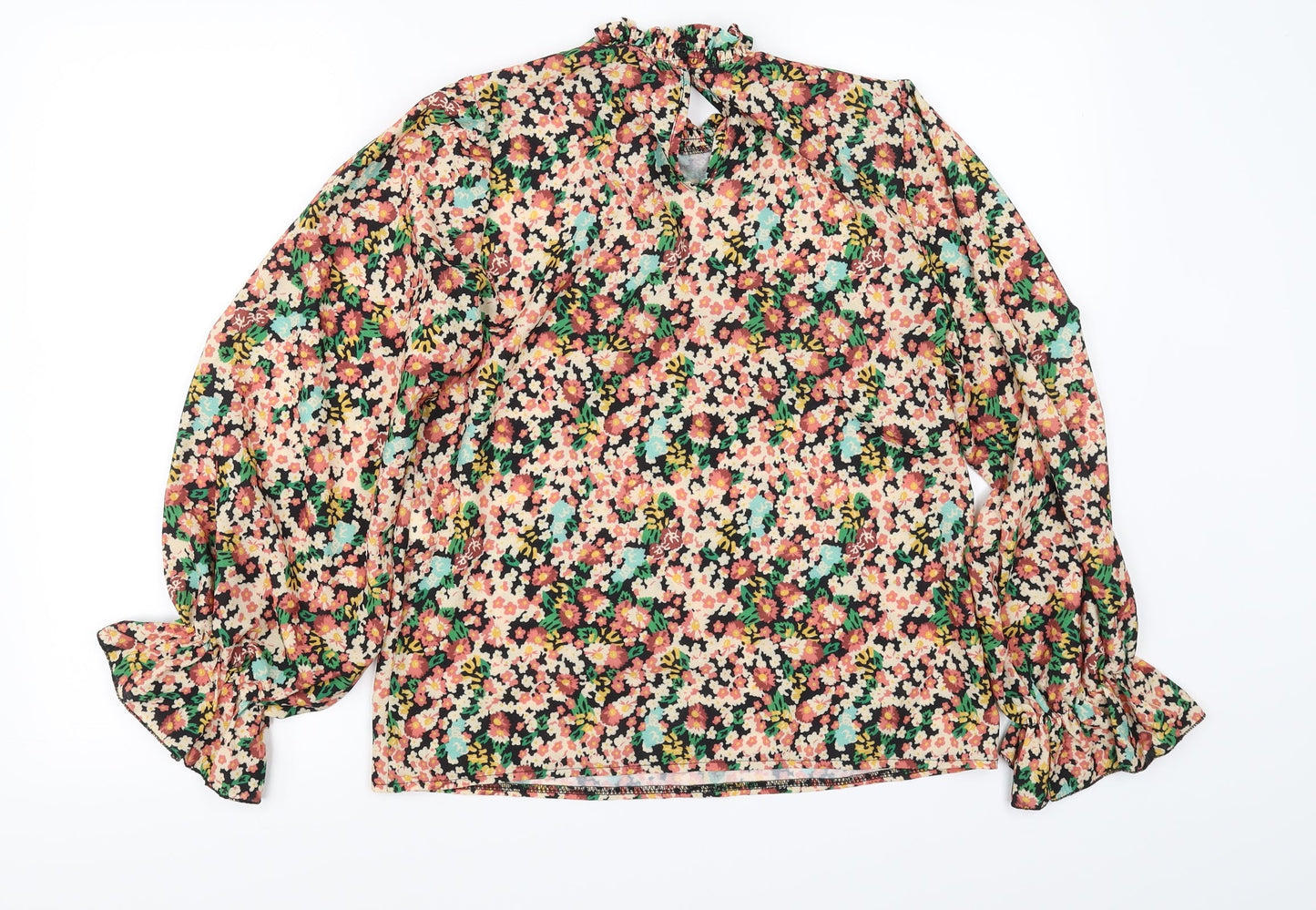 Womens UK Size 8 Preworn Multicoloured Basic Blouse