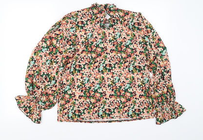 Womens UK Size 8 Preworn Multicoloured Basic Blouse