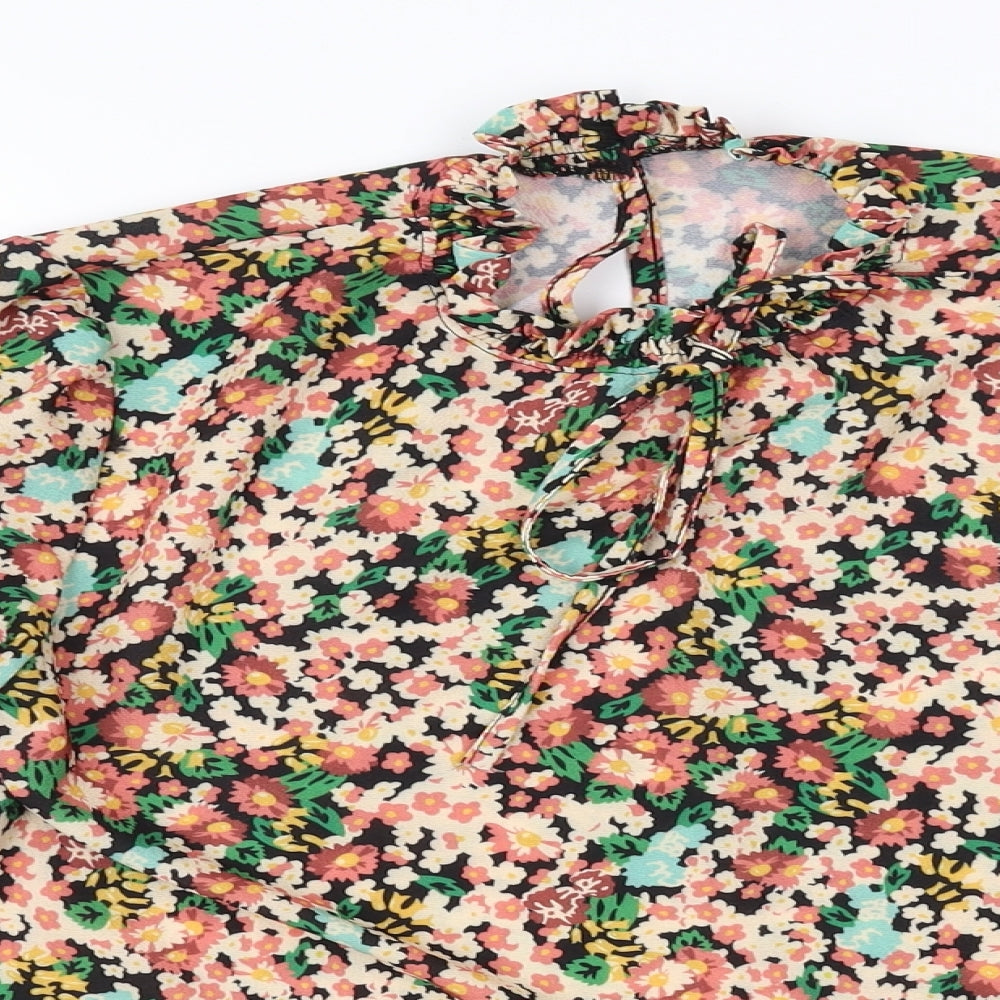 Womens UK Size 8 Preworn Multicoloured Basic Blouse