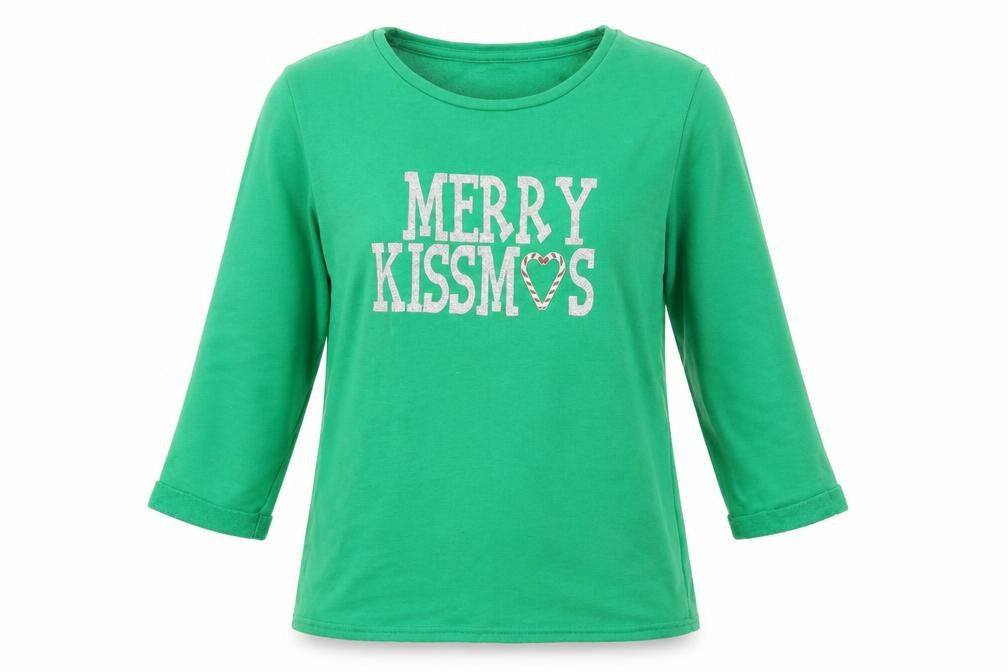 Front view of Papaya women’s green jumper, size M