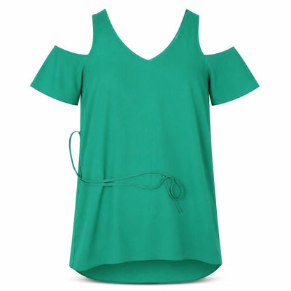 Womens UK Size 14 Papaya Green Basic Blouse