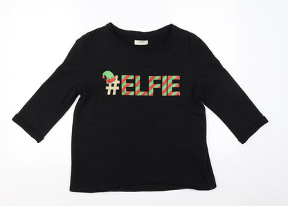 Additional front view of Papaya women’s black jumper, size M