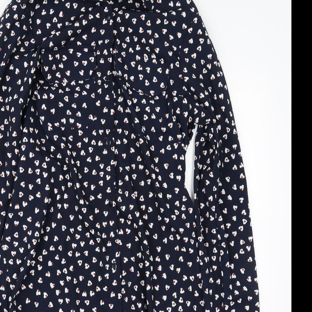 Womens UK Size S Brave Soul Blue Basic Button-Up