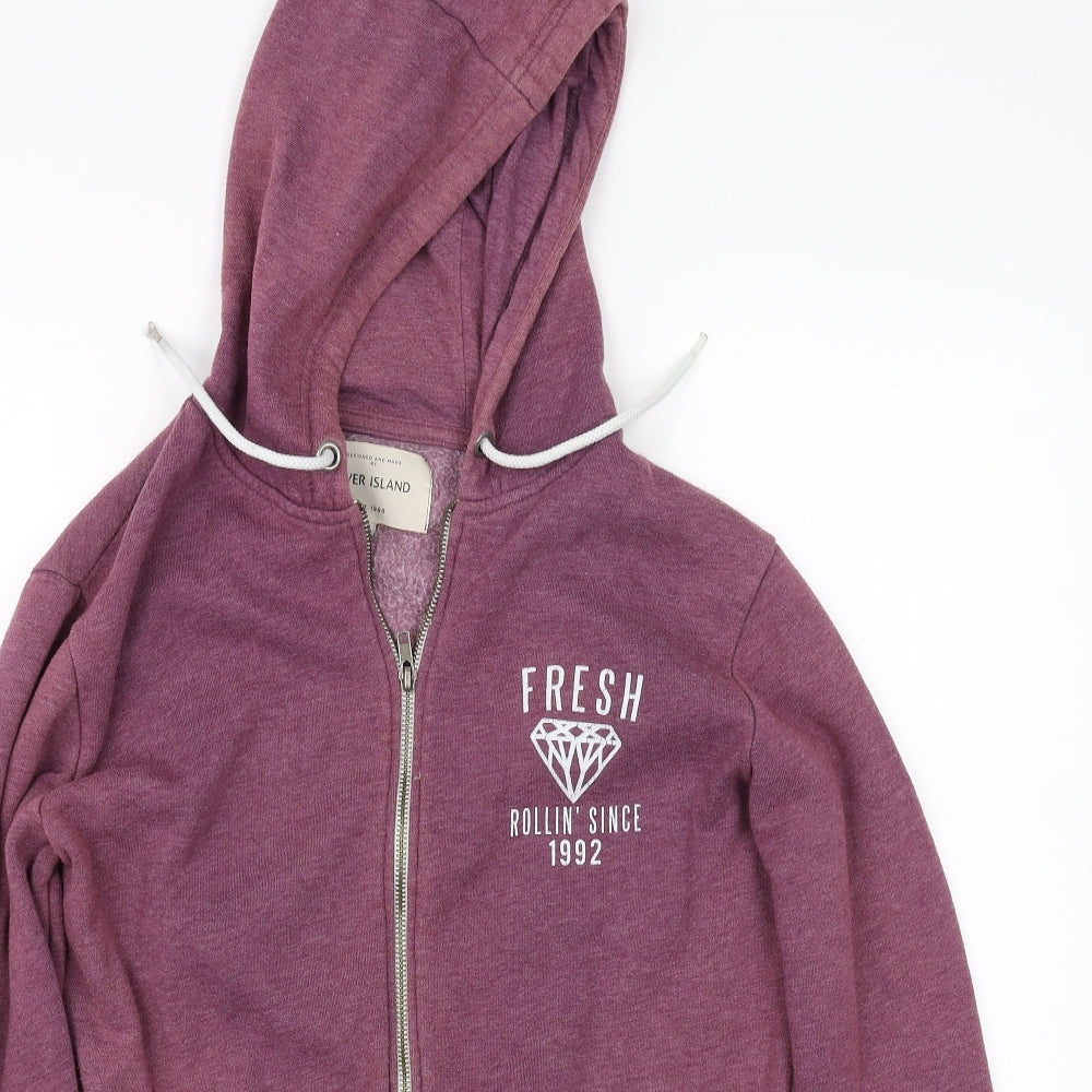 Mens UK Size S River Island Brown Full Zip Hoodie