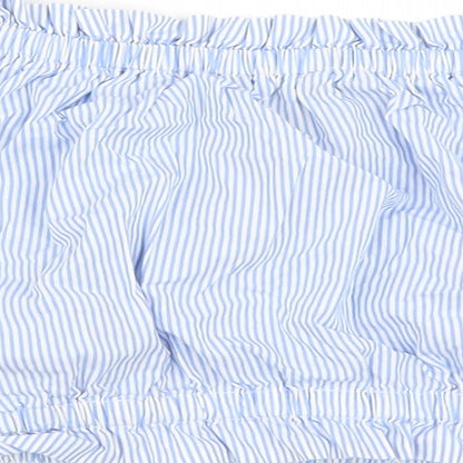 FOREVER 21 Womens Blue Striped  Cropped Blouse Size M