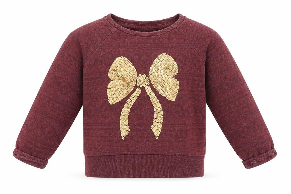 Front view of F&F girls’ purple pullover sweatshirt, size 2-3, years